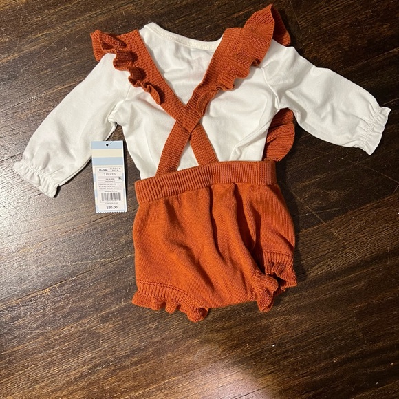 NWT Cat & Jack Burnt Orange Knit Sweater Romper - Picture 2 of 2